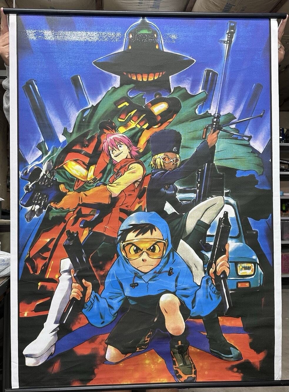 Y2K Anime Manga FLCL Fooly Cooly Shonen Hanging Cloth Wall Scroll Animated